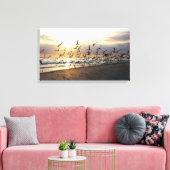Tybee Island - Morning Flock Canvas Afdruk (Insitu (Woonkamer))