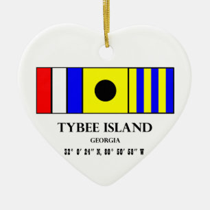 Tybee Island Nautical Flag Keramisch Ornament