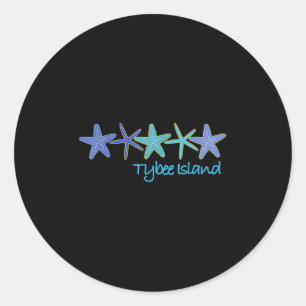 Tybee Island Tropische vakantie strand Ronde Sticker