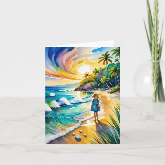 Tybee Island Waterverf Stationery Kaart (Voorkant)