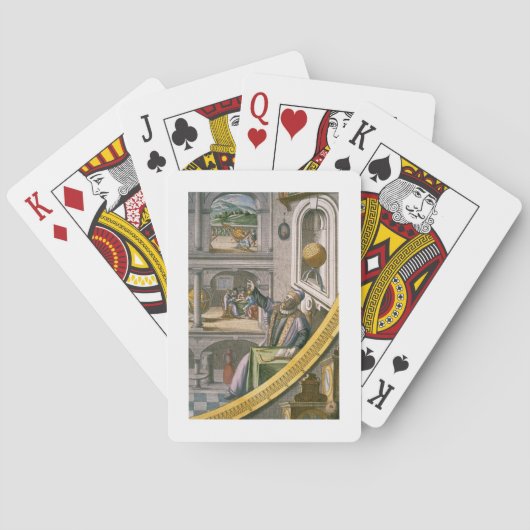 Tycho Brahe (1546-1601) aged 40, amongst his astro Speelkaarten (Achterkant)