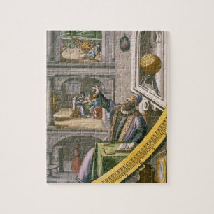Tycho Brahe (1546-1601) van 40 jaar, onder zijn as Legpuzzel