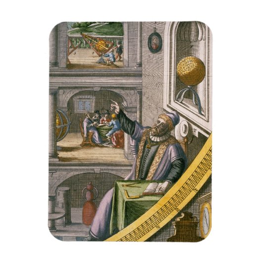 Tycho Brahe (1546-1601) van 40 jaar, onder zijn as Magneet (Verticaal)