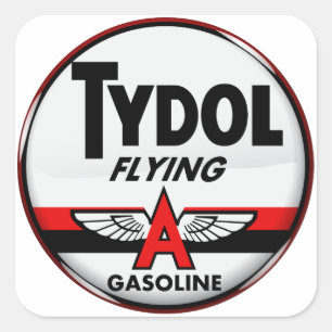 Tydol Flying Gasoline bord Crystal versie Vierkante Sticker
