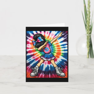 Tye Die Schattig Dabbing Cheerleader Dans Cheerlea Kaart