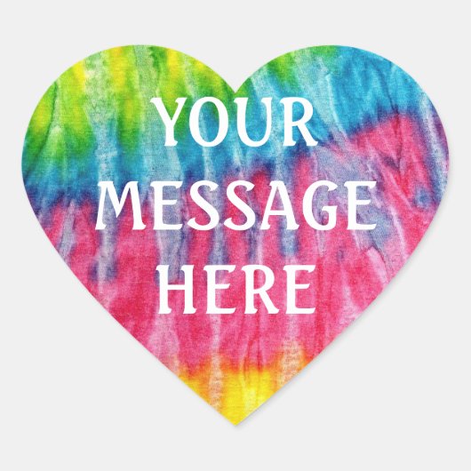 Tye dye achtergrond - Pas je eigen aan Hart Sticker (Voorkant)