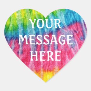 Tye dye achtergrond - Pas je eigen aan Hart Sticker