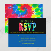 TYE DYE Bar Mitzvah Invitation Reply Kaart (Voorkant / Achterkant)