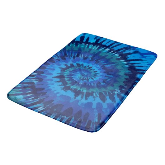 Tye-dye-blue badmat (Gekanteld)
