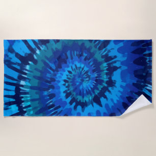 Tye-dye-blue strandlaken