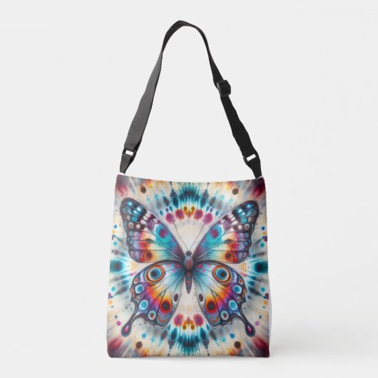 tye dye butterfly crossbody tas (Achterkant)