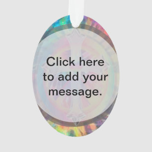 Tye Dye Cross met hart in het midden Ornament