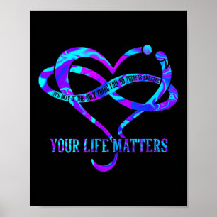 Tye-Dye Hart Uw Leven S Suïcidepreventie Bewustzij Poster