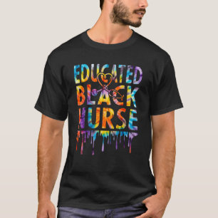 Tye-Dye verpleegster Opgeleide verpleegster zwarte T-shirt