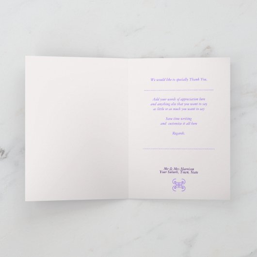 TyeDye Batik Roze Paars Bedankkaart (Binnen)