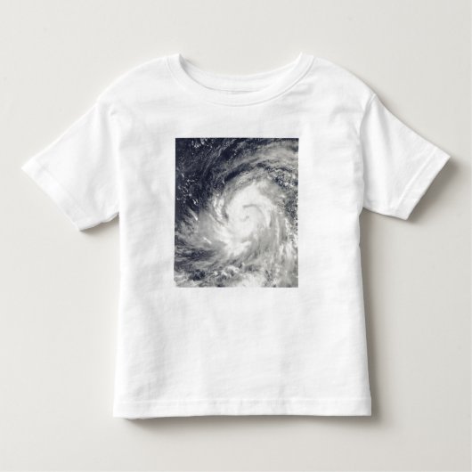 Tyfoon Lupit over de westerne Stille Oceaan Kinder Shirts (Voorkant)
