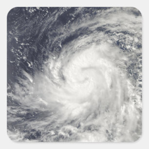 Tyfoon Lupit over de westerne Stille Oceaan Vierkante Sticker