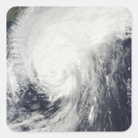 Tyfoon Melor nadert Japan Vierkante Sticker (Voorkant)