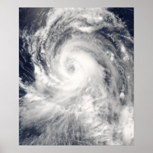 Tyfoon Tingting over de Noordelijke Marianeilanden Poster