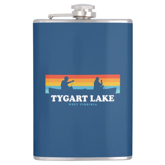 Tygart Lake West Virginia Canoe Heupfles (Voorkant)