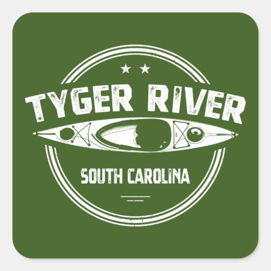 Tyger River, South Carolina Vierkante Sticker (Voorkant)