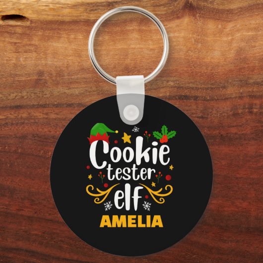 Tygraphy Cookie Tester Elf Family Matching Sleutelhanger (Voorkant)