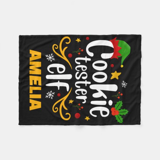 Tygraphy Cookie Tester Elf Family Matching T Shirt Fleece Deken (Voorkant (Horizontaal))