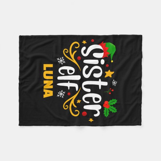 Tygraphy Sister Elf Fun Family Matching Fleece Deken (Voorkant (Horizontaal))
