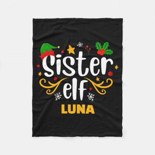 Tygraphy Sister Elf Fun Family Matching  Fleece Deken (Voorkant)
