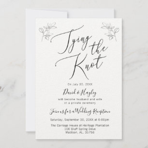 Tying Knot Wedding Réception Invitation
