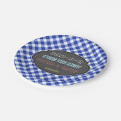 Tying the Knot BBQ Geruite verlovingskaart Papieren Bordje (Gekanteld)