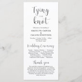 Tying the knot, Modern Mariage Ceremony Programme (Devant)