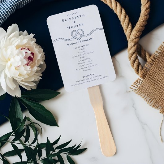 Tying The Knot Rope Heart White Wedding Program  Handwaaier