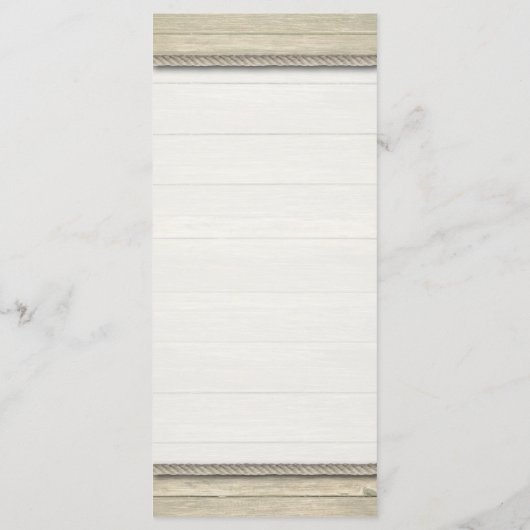 Tying The Knot Rustic Beach Menu Mariage (Dos)