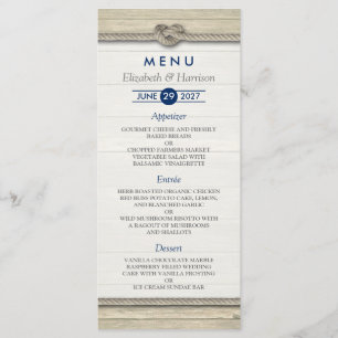 Tying The Knot Rustic Beach Menu Mariage