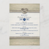 Tying The Knot Rustic Beach Menu Mariage (Devant)