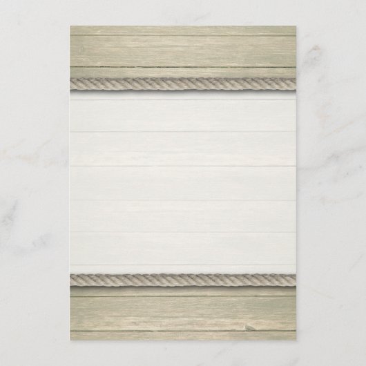 Tying The Knot Rustic Beach Menu Mariage (Dos)