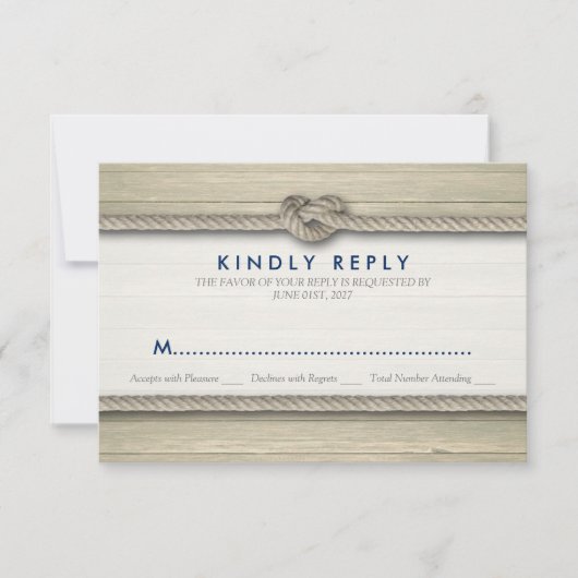 Tying The Knot Rustic Beach Wedding RSVP (Devant)