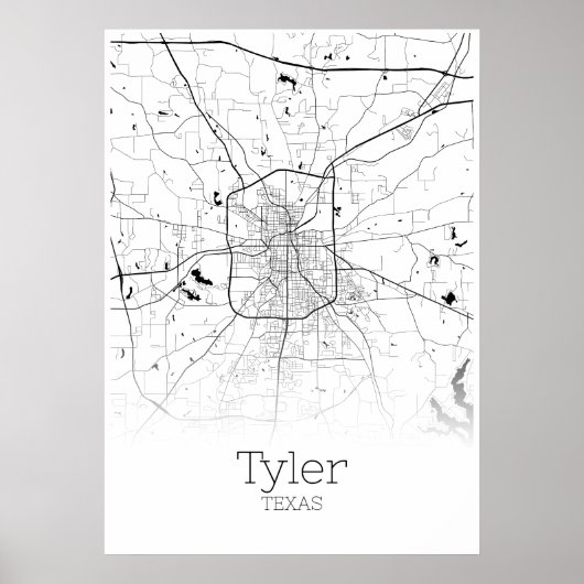 Tyler Map - Texas - City Map Poster (Voorkant)