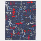 Tyler nom personnalisé rouge bleu gris couverture (Devant)