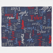 Tyler nom personnalisé rouge bleu gris couverture (Devant (Horizontal))