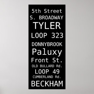 TYLER SUBWAY SIGN POSTER