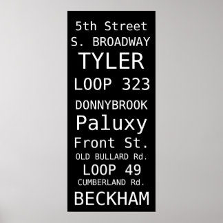 TYLER SUBWAY SIGN POSTER