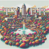 Tyler Texas 3 inch Vinyl Sticker (Voorkant)