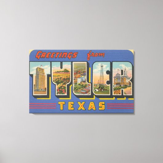 Tyler, TexasLarge Letter ScenesTyler, TX Canvas Afdruk (Voorkant)