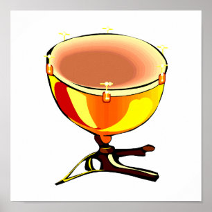 Tympani met afbeelding voor handtuners poster