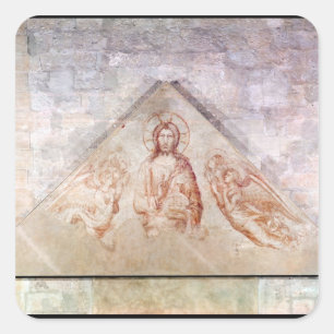 Tympanum die Christus de Redemptor afschildert Vierkante Sticker