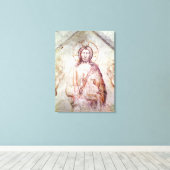 Tympanum voor de Savior Blessing, 1341 Canvas Afdruk (Insitu (Houten vloer))