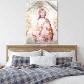 Tympanum voor de Savior Blessing, 1341 Canvas Afdruk (Insitu (Slaapkamer))