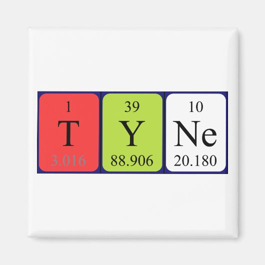 Tyne periodieke table name magnet magneet (Voorkant)